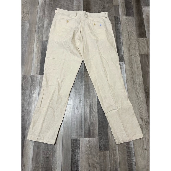 TailorByrd Collection‎ Linen Pants Mens 36x31 Straight Beige Beach Casual Chino - Picture 2 of 8